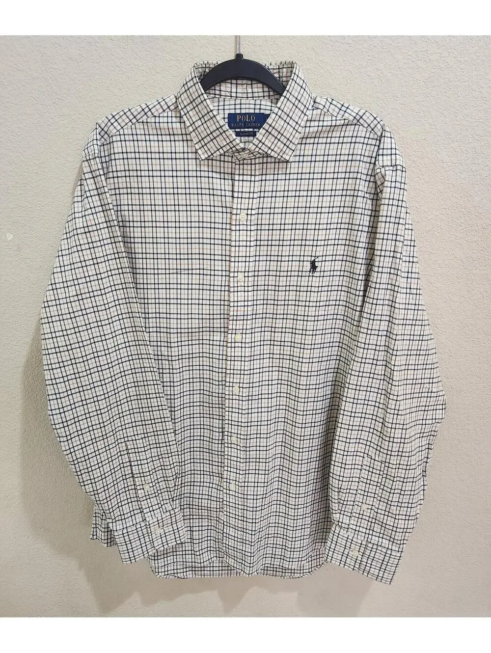 Polo Ralph Lauren Large Button-Down Shirt Plaid Long Sleeve Classic Fit Cotton